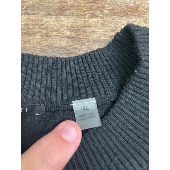 T Tahari Women's Black Long Sleeve Crew Neck Pullover Sweater Size XL - Picture 5 of 8